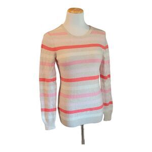 Cashmere Charter Club luxury Sweater Womens Small Pink and Cream